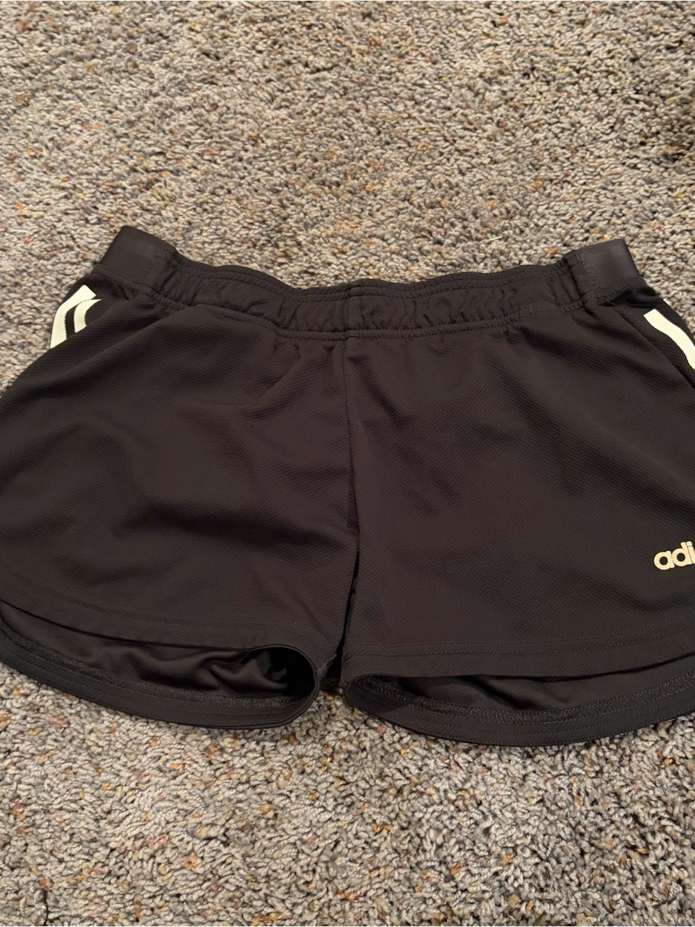 adidas Black Women’s Athletic Shorts with White Accents